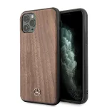 Mercedes-Benz Wood Line Walnut Hard Case, skirta Apple iPhone 11 Pro Max - ruda