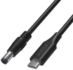 UNITEK 65W USB-C į DC 5,5mm ne&scaron;iojamojo kompiuterio maitinimo laidas 1,8m juodas