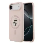Karl Lagerfeld Liquid Silicone Karl and Choupette MagSafe dėklas iPhone Air, rožinis
