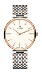 TITONI Airmaster vyri&scaron;kas laikrodis TQ52718SRG606 37mm &Scaron;veicari&scaron;kas kvarcinis sidabrinis ciferblatas rudas odinis dirželis