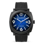 WATCHPEOPLE Women's 700992 analoginis kvarcinis laikrodis 45 mm juodu ciferblatu ir juodu silikoniniu dirželiu