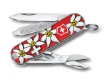 Victorinox Classic SD Printed ki&scaron;eninis peiliukas, Edelweiss ra&scaron;tas, 58 mm, raudonas (0.6223.840)