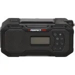 PerfectPro E-100 avarinis radijas su saulės baterija, dinaminiu krautuvu, LED žibintuvėliu, power bank, AM/FM, IPX3