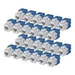 StarTech.com Cat6 Keystone Jack 24 komplektas, 180 laipsnių, beįrankis RJ45 eterneto ki&scaron;tukas, UTP, baltas