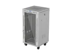 LANBERG 19 inch 22U Floor Standing Rack Cabinet 600x600 mm Grey Tempered Glass Door LCD Display (Flat Pack)