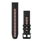 Garmin QuickFit 22 mm silikoninė laikrodžio apyrankė, juoda/raudona (010-13280-06)