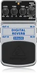 Behringer DR600 Digital Reverb Effects Pedal, 6 Modes, Stereo, Juoda/Sidabrinė