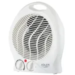 Adler AD 7728 PTC keraminis ventiliatorinis &scaron;ildytuvas 2000W su svyravimu, 2 &scaron;ildymo režimais, &scaron;alto oro režimu, apsauga nuo perkaitimo ir apvirtimo, baltas/juodas