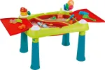 KETER Creative Fun Table Turkio/Raudona &ndash; 2-in-1 vaikų veiklų stalas su apverčiamu vir&scaron;umi, taburete, pie&scaron;imo ir konstravimo priedais
