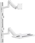 SpeaKa Professional SP-MM-961 visi&scaron;kai judrus sieninis laikiklis 17-49 colių monitoriams, baltas, reguliuojamo auk&scaron;čio, pasukamas ir pakreipiamas, VESA iki 100x100, 20 kg
