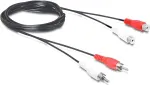 Wentronic Goobay RCA prailginimo kabelis, 2,5 m, 2x RCA male į 2x RCA female, stereo audio, juodas 50026