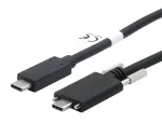EXSYS USB 3.2 Gen 2x1 C-C kabelis su raižytais fiksavimo varžtais, 1 m, juodas (EX-K1591V-1.0)