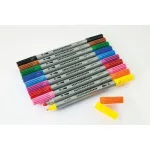 Faber-Castell Eberhard Faber COLORI dvigubo antgalio flomasterių rinkinys, 10 skirtingų spalvų, 2,0 mm plonas ir 3,0&ndash;4,0 mm storas antgaliai, kartoninė dėžutė 550010