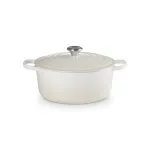 LE CREUSET apvalus emaliuotas ketaus tro&scaron;kinimo puodas 34 cm 12 L kreminės spalvos
