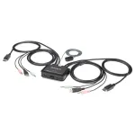 StarTech.com SV211DPUA4K 2 prievadų DisplayPort KVM jungiklis - 4K 60Hz - kompakti&scaron;kas dviejų prievadų UHD DP 1.2 USB darbalaukio KVM jungiklis su 1,2 m kabeliais ir garsu, maitinamas i&scaron; USB, nuotolinis perjungimas - MacBook ThinkPad
