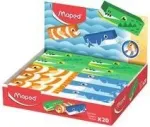 Maped gyvūnų dizaino plastikinis trintukas, be ftalatų ir PVC, 3 gyvūnų motyvai &ndash; 20 vnt. stendas