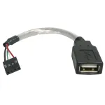 StarTech.com USBMBADAPT USB 2.0 adapteris, 6 col. (0,15 m), USB A lizdas &ndash; pagrindinės plok&scaron;tės 4 kontaktų lizdas