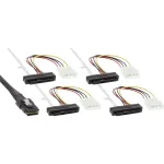 InLine SAS kabelis, Mini SAS SFF-8087 / 4x SAS SFF-8482 su maitinimu, 0.75 m