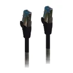 Patch kabelis RJ45 - CAT6A 500MHz - 0,15m - juodas - S-STP(S/FTP) - TPE/LSZH(Superflex) - AWG26 - Syner