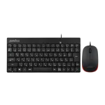 Perixx PERIDUO-212 DE, mini USB klaviatūros ir pelės rinkinys, juoda