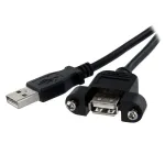 StarTech.com 1 pėdos skydelio montavimo USB laidas A į A - M/M, 0,3 m, USB A, USB A, USB 2.0, Vyri&scaron;kas/Moteri&scaron;kas, Juodas