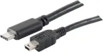 USB kabelis S/CONN 77144-1.0 USB 2.0 1 m USB C Mini-USB B juodas