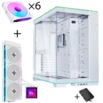 Lian Li O11 Dynamic EVO RGB PC korpuso rinkinys + HydroShift II LCD-S 360TL AiO + 6x UNI FAN SL-INF 120 Reverse Blade ventiliatoriai - Balta