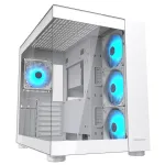 PC Midi Tower korpusas Cougar FV150 ARGB White &mdash; ATX/Micro-ATX/Mini-ITX, 3x120mm priekyje, 1x120mm gale, 2x3,5 colio + 2x2,5 colio vietos, USB 3.2 Gen1