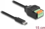 DeLOCK USB 2.0 laidas USB Type-C ki&scaron;tukas į gnybtų bloką 15 cm