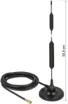 DeLOCK 12418 GSM Quadband antena, visakryptė, SMA ki&scaron;tukas, 5 dBi, magnetinis pagrindas, RG-58 laidas 3 m, juodos spalvos