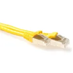 ACT geltonas 10 metrų LSZH S/FTP CAT6A pataisinis kabelis su apsaugotais RJ45 ki&scaron;tukais