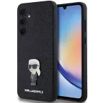 Karl Lagerfeld KLHCSA35GKNPSK A35 A356 Black Hardcase Fixed Glitter Ikonik Logo Metal Pin Samsung Galaxy A35 5G