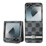 DKNY DKHCZF6PCPTSSK Apsauginis dėklas Samsung Galaxy Z Flip6 F741 / Z Flip7 FE, juodas languotas ra&scaron;tas su dryžiais