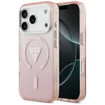 Guess IML Gradient Triangle Logo MagSafe Case, skirta Apple iPhone 17 Pro, rožinė