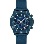 HUGO BOSS Vyri&scaron;kas Laikrodis 1513919 46 mm Nerūdijančio Plieno Korpusas Juodas Silikoninis Dirželis Chronografas Kvarcinis