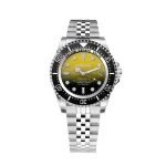 BOBROFF MAN BF0008-BFSTJ 44mm Quartz Analog Watch Stainless Steel Mesh Black Dial