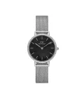 DANIEL WELLINGTON Quadro moteri&scaron;kas laikrodis 28mm rožinis auksas nerūdijantis plienas juoda oda DW00100661