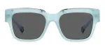 POLAROID PLD6198SXMVUF Unisex Square Sunglasses - Black Frame Grey Polarized Lens 52mm
