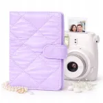 LOVEINSTANT nuotraukų albumas 108 nuotraukoms, suderinamas su Fujifilm Instax Mini 12 40 11 9 8 7 Evo LiPlay Link, violetinis, dygsniuotas