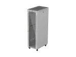LANBERG 19 inch 42U Grindinis Stelažinis Kabinetas 600x1000 mm Pilkas Grūdinto Stiklo Durys LCD Ekranas
