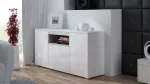 Cama Meble VIVA 150 indauja, balta ir balta blizgi su Sonoma ąžuolo