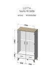 Cama Meble LOTTA 2D2D spinta drabužiams, balta + Sonoma ąžuolo