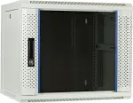 DSIT 9U sieninis serverio spintelis su stiklo durimis, baltas, 600x450x500 mm