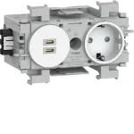 Hager Winsta Schuko lizdas su dvigubu USB-C PD 20W įkrovikliu, poliarinė balta GS17019016