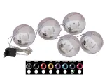 EUROPALMS LED sniego gniūžtės 8 cm, tamsiai mėlynos, 5 vienetų rinkinys 83501239