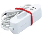 EXERTIS CONNECT maitinimo prailgintuvas su 2 USB prievadais, baltas, 1,5 m 808521