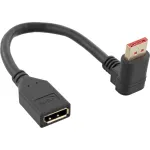 InLine DisplayPort 1.4 adapterinis kabelis M/F, 8K4K, kampu į vir&scaron;ų, juodas/auksinis