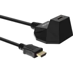 InLine HDMI stovas, HDMI laidas su Ethernet, M/F, juodas, paauksuoti kontaktai, 3 m