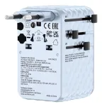 Verbatim Charge 'n' Travel 100W Universalus kelioninis adapteris su įtraukiamu USB-C laidu, mėlynas