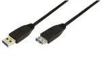 Prailginimo kabelis USB 3.0 LogiLink 2 m, USB A (vyri&scaron;kas) &ndash; USB A (moteri&scaron;kas), juodas